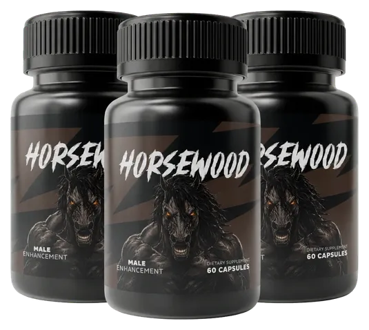 Three dark Horsewood bottles, 60 capsules each